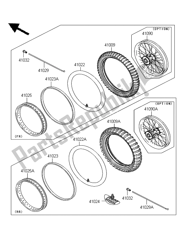 All parts for the Tires of the Kawasaki KX 65 2008