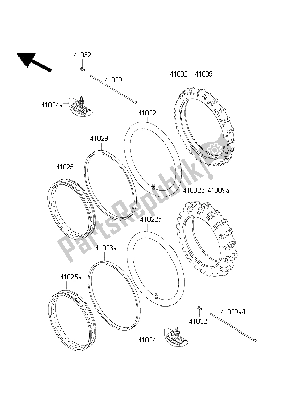 All parts for the Tires of the Kawasaki KLX 300R 1999