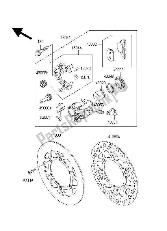 Tutte le parti per il Freno Anteriore del Kawasaki KX 80 SW LW 1995