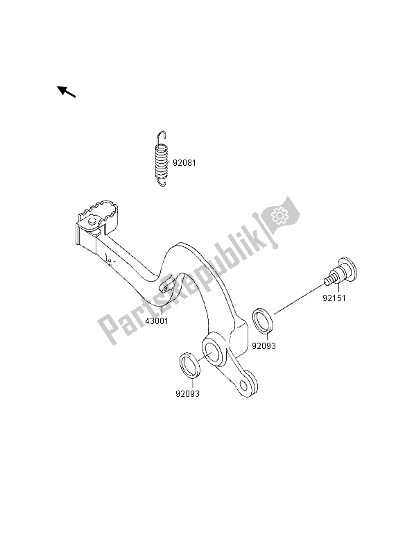 Tutte le parti per il Pedale Del Freno del Kawasaki KX 125 1997