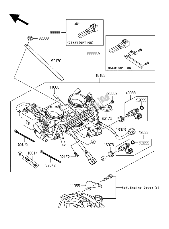 Todas las partes para Acelerador de Kawasaki ER 6F 650 2010