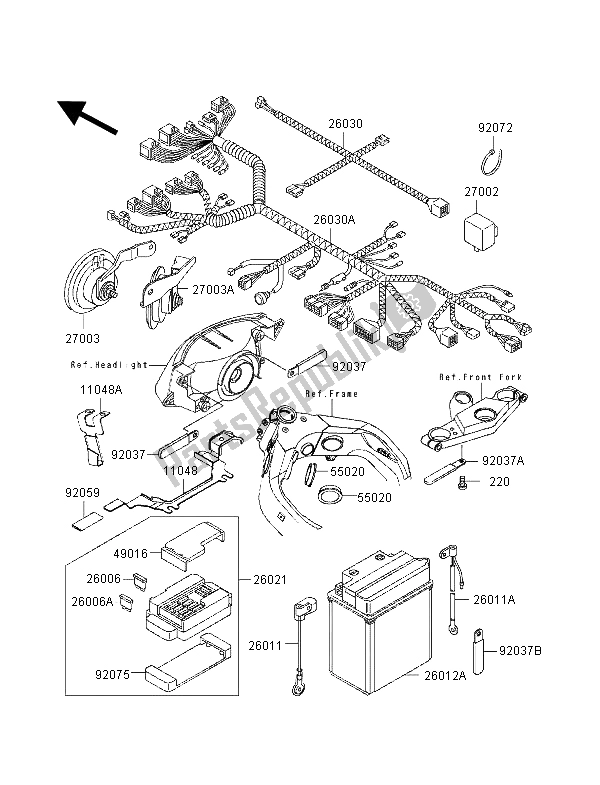 All parts for the Chassis Electrical Equipment of the Kawasaki ZZ R 1100 1998