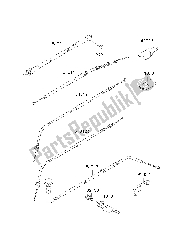 All parts for the Cables of the Kawasaki KLX 650R 1999