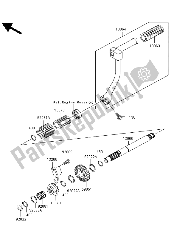 Todas las partes para Mecanismo De Arranque de Kawasaki KLX 110 2002