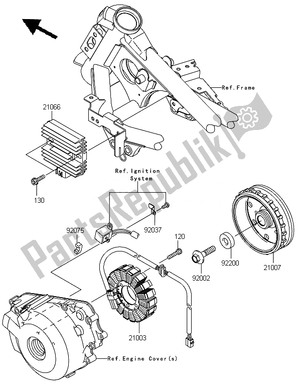 Toutes les pièces pour le Générateur du Kawasaki Ninja 250R 2011