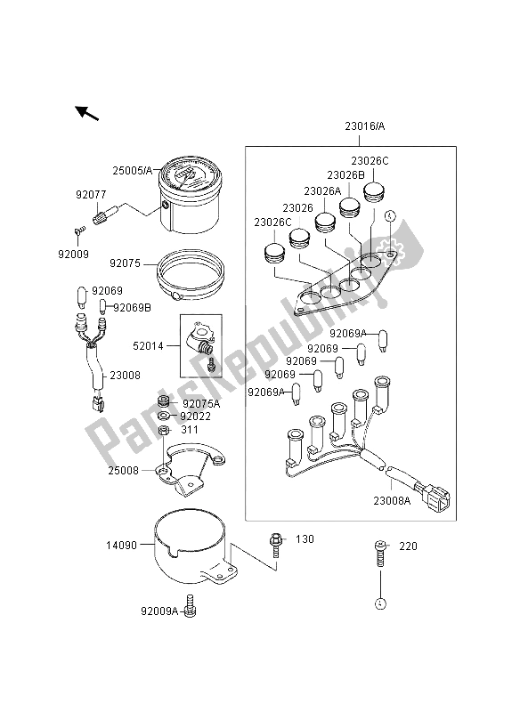 All parts for the Meter of the Kawasaki EN 500 1995