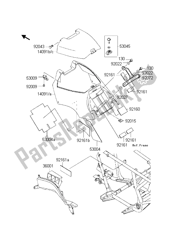 All parts for the Side Covers of the Kawasaki KVF 650 4X4 2003