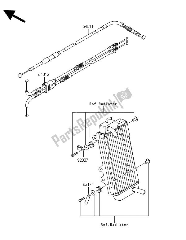 All parts for the Cables of the Kawasaki KX 450F 2012