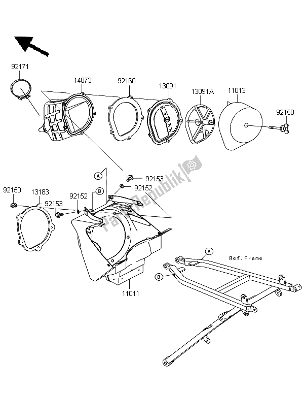 Todas las partes para Filtro De Aire de Kawasaki KX 125 2006