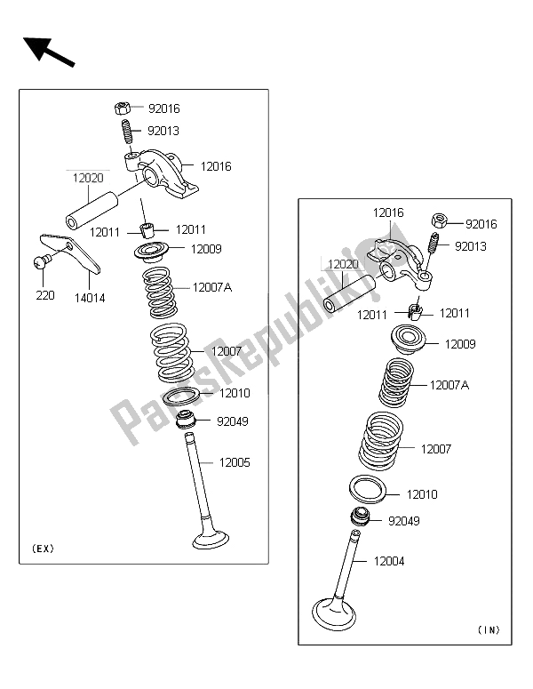 Toutes les pièces pour le Soupape du Kawasaki KLF 300 4X4 2006