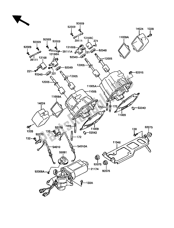 Tutte le parti per il Cilindro del Kawasaki KR 1 250 1989