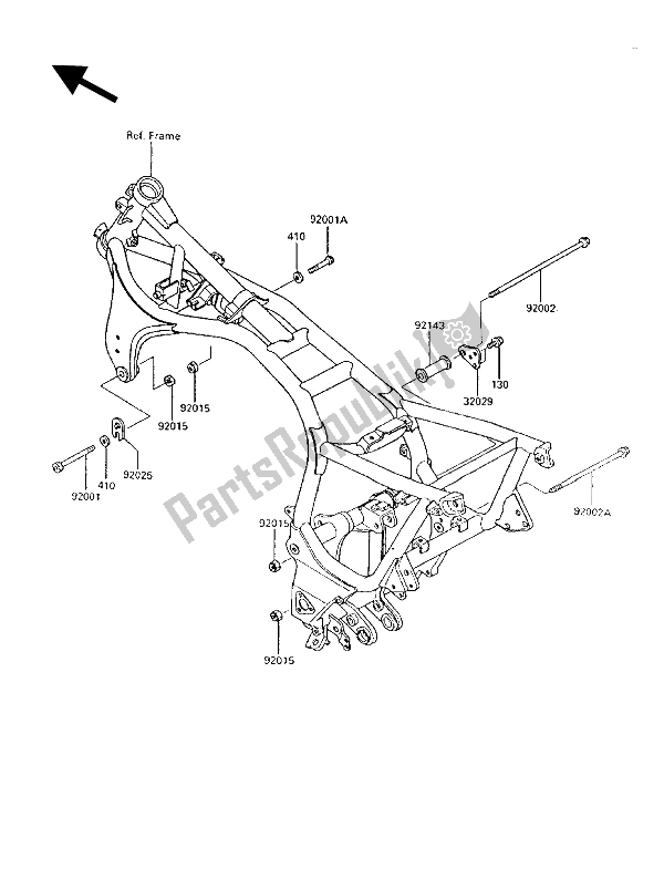 All parts for the Frame Fittings of the Kawasaki 1000 GTR 1994