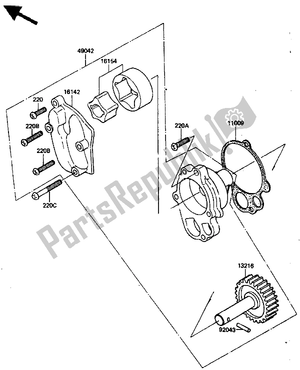 Tutte le parti per il Pompa Dell'olio del Kawasaki ZN 1300 1985