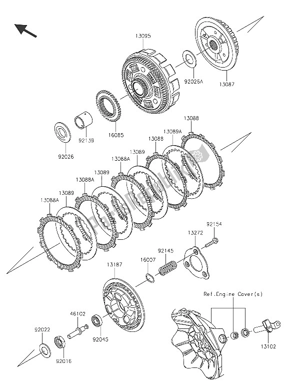 Toutes les pièces pour le Embrayage du Kawasaki Ninja 300 ABS 2016