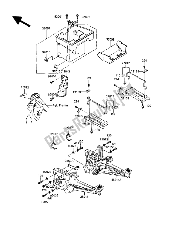 Tutte le parti per il Custodia Della Batteria del Kawasaki GPZ 900R 1993