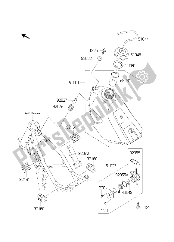 Tutte le parti per il Serbatoio Di Carburante del Kawasaki KX 85 SW 2002
