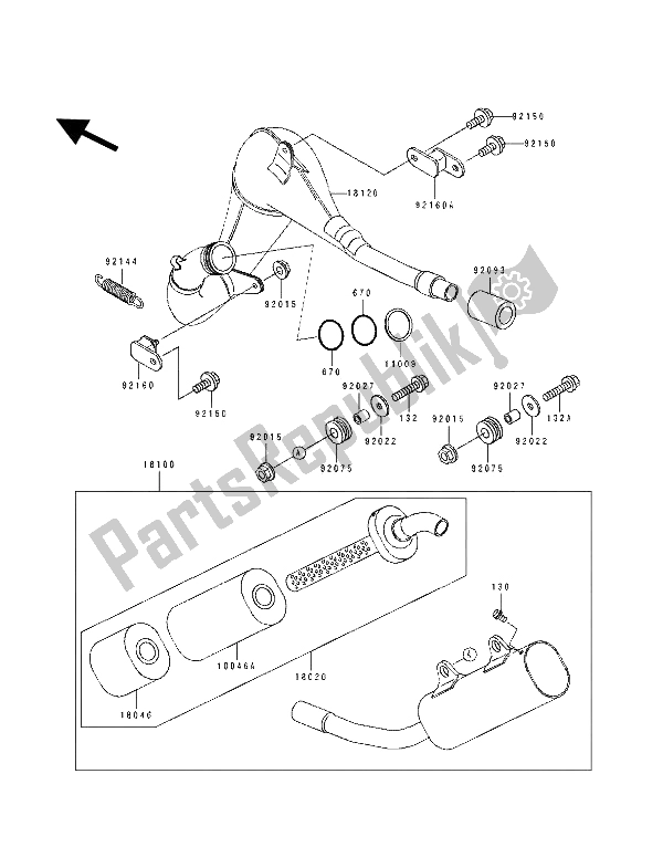 Tutte le parti per il Silenziatore (s) del Kawasaki KX 125 1993