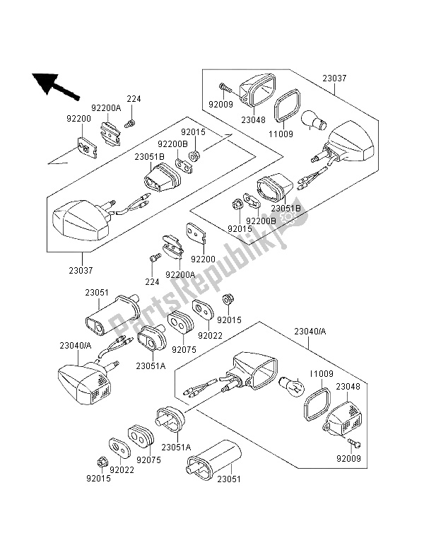 Tutte le parti per il Indicatori Di Direzione del Kawasaki ZXR 750 1995