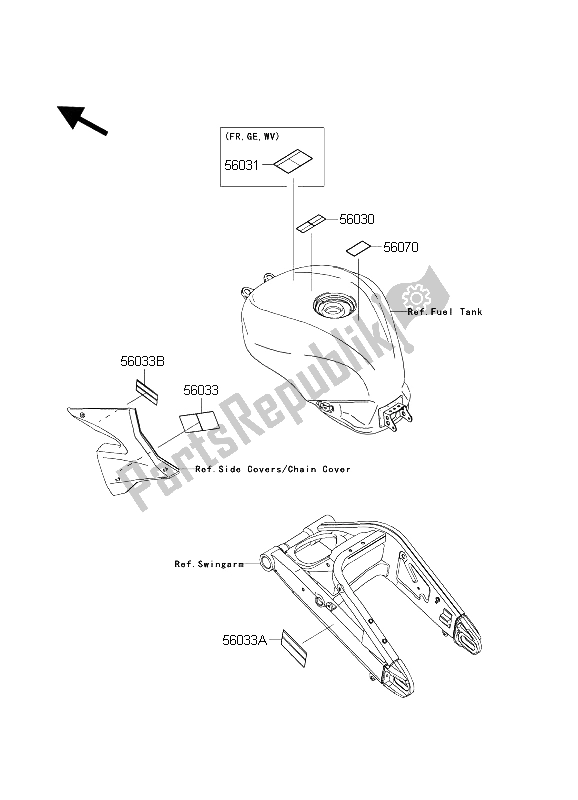 Todas las partes para Etiquetas de Kawasaki Ninja ZX 10 RR 1000 2004