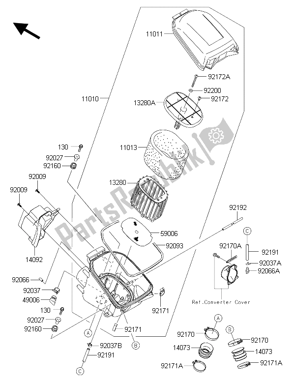 Todas las partes para Filtro De Aire de Kawasaki Brute Force 750 4X4I EPS HFF 2015