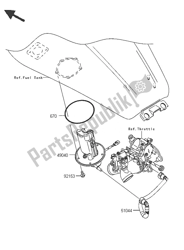 All parts for the Fuel Pump of the Kawasaki VN 1600 Classic Tourer 2005