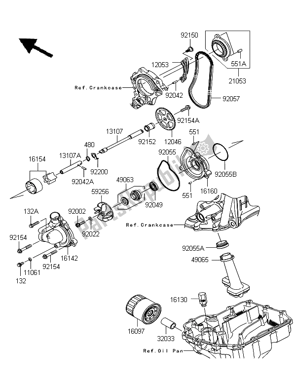 Todas las partes para Bomba De Aceite de Kawasaki Ninja ZX 10R ABS 1000 2012