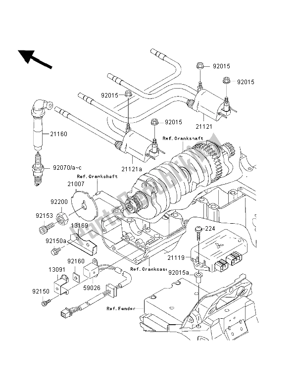 Tutte le parti per il Sistema Di Accensione del Kawasaki ZRX 1200S 2002