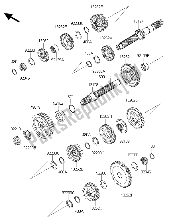 All parts for the Transmission of the Kawasaki Vulcan 1700 Nomad ABS 2015