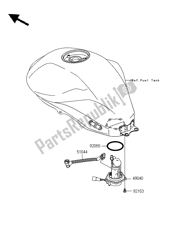 Wszystkie części do Pompa Paliwowa Kawasaki ER 6F 650 2011