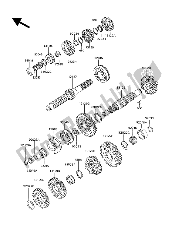 All parts for the Transmission of the Kawasaki 1000 GTR 1994