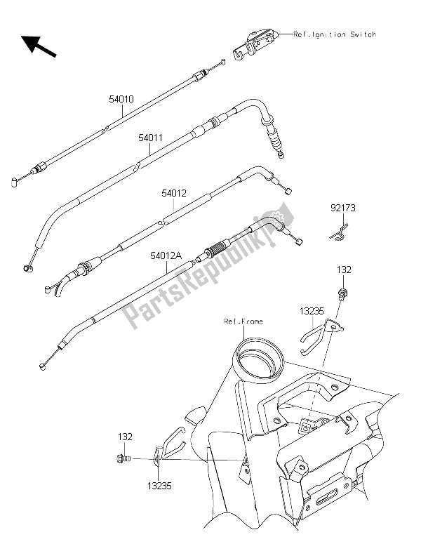 All parts for the Cables of the Kawasaki ER 6N ABS 650 2015