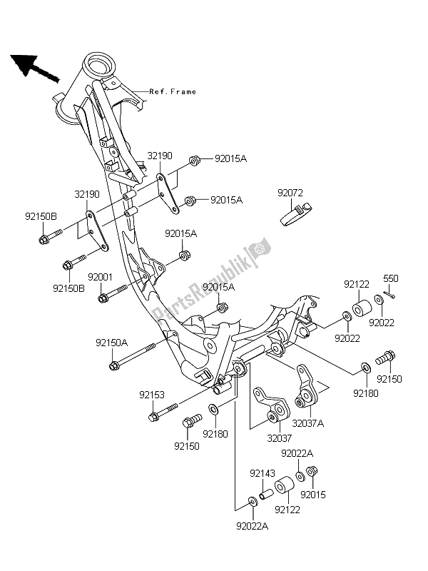 All parts for the Engine Mount of the Kawasaki KX 85 SW LW 2011