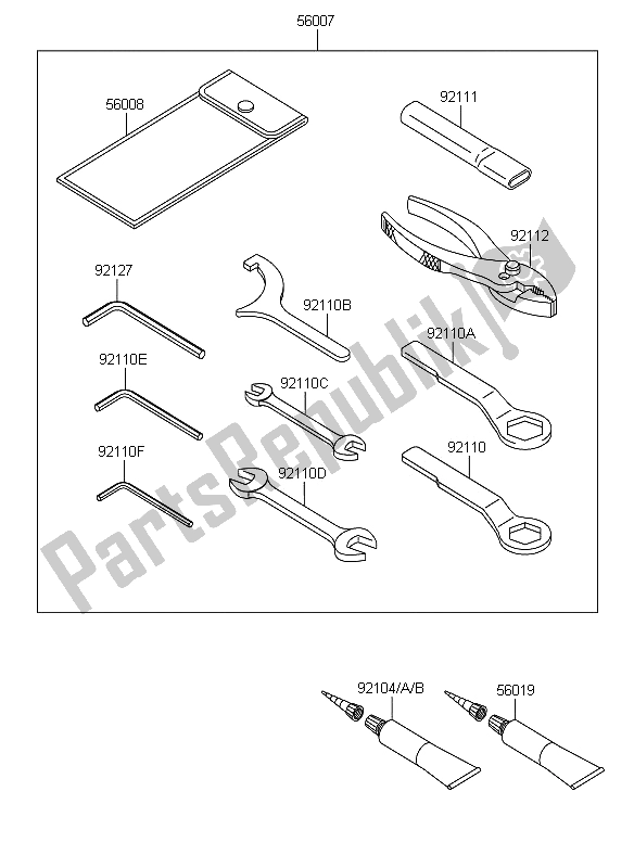 Tutte le parti per il Strumenti Proprietari del Kawasaki ER 6N ABS 650 2012