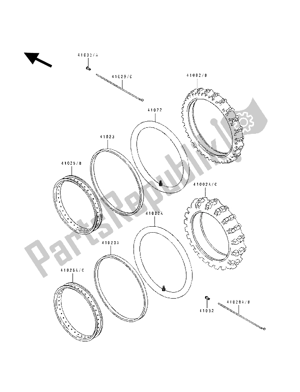 All parts for the Tires of the Kawasaki KLX 250 1993