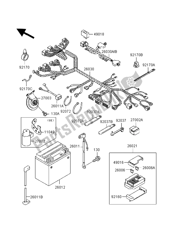 All parts for the Chassis Electrical Equipment of the Kawasaki Ninja ZX 7R 750 1996