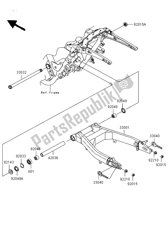 Toutes les pièces pour le Bras Oscillant du Kawasaki VN 1700 Voyager ABS 2009