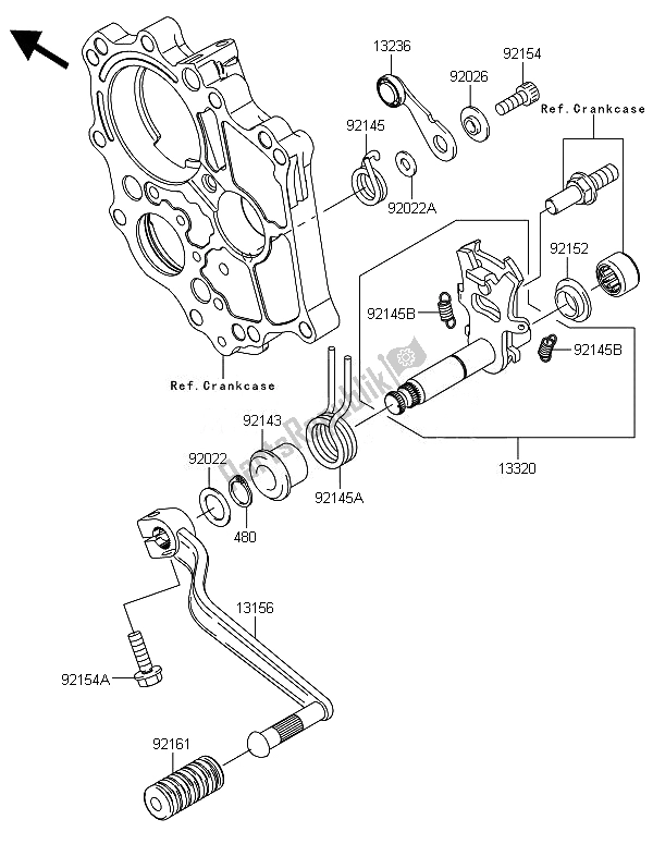 Toutes les pièces pour le Mécanisme De Changement De Vitesse du Kawasaki ER 6N 650 2014