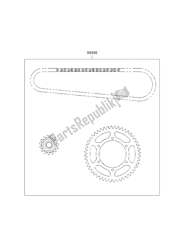 Tutte le parti per il Kit Catena del Kawasaki ZZ R 600 1998