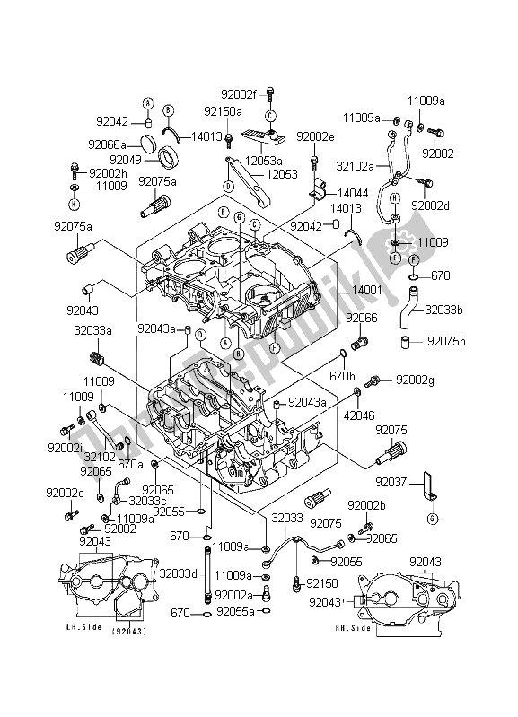 Toutes les pièces pour le Carter du Kawasaki KLE 500 1996