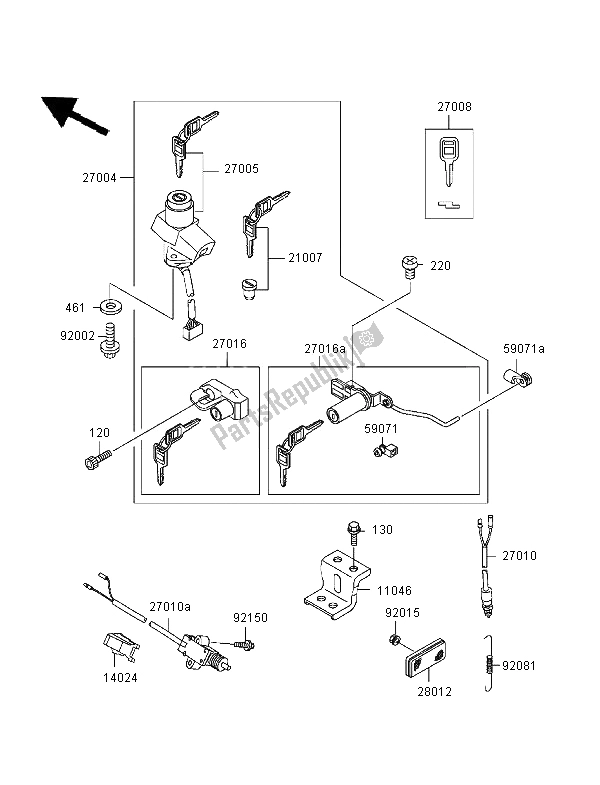 Tutte le parti per il Interruttore Di Accensione del Kawasaki Zephyr 550 1997