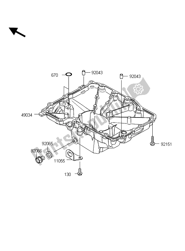 Toutes les pièces pour le Carter D'huile du Kawasaki Z 1000 2010