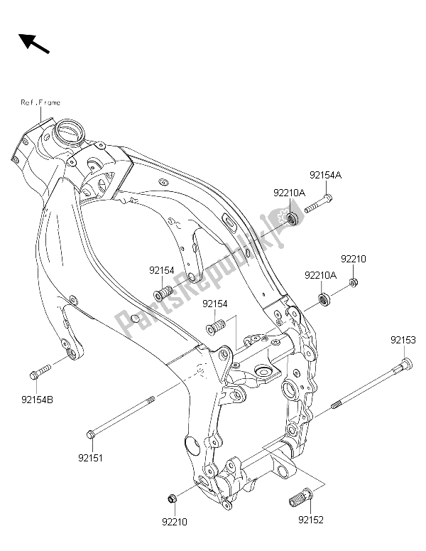 All parts for the Engine Mount of the Kawasaki Ninja ZX 6R 600 2015