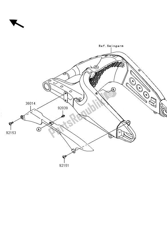 Tutte le parti per il Copricatena del Kawasaki Ninja ZX 6R 600 2011