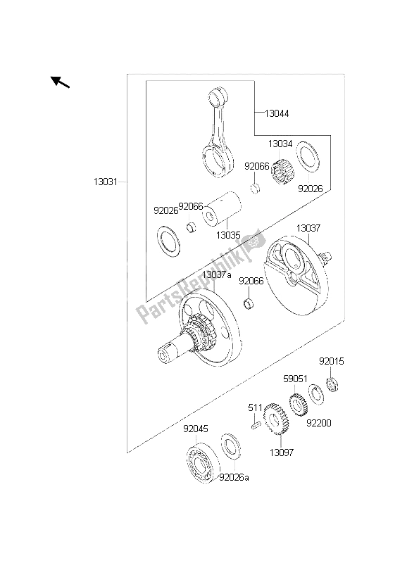 Todas las partes para Cigüeñal de Kawasaki KLR 650 2002