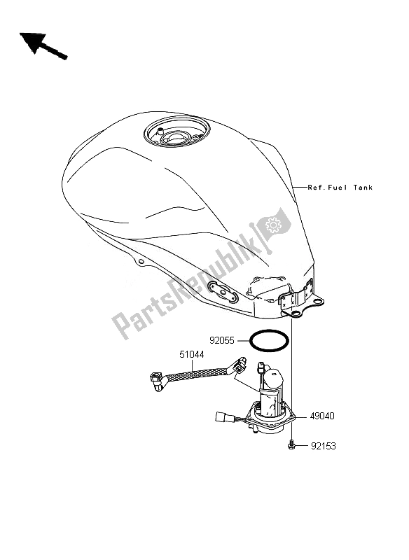 Wszystkie części do Pompa Paliwowa Kawasaki ER 6F 650 2010