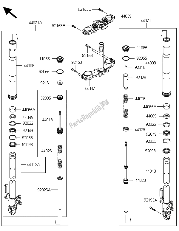 Todas las partes para Tenedor Frontal de Kawasaki Z 800 CDS 2013