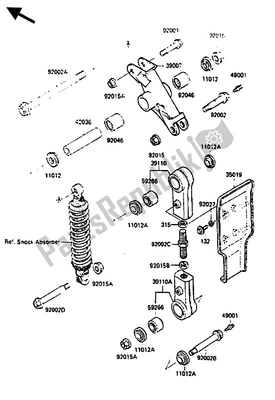 Todas las partes para Suspensión de Kawasaki KX 500 1986