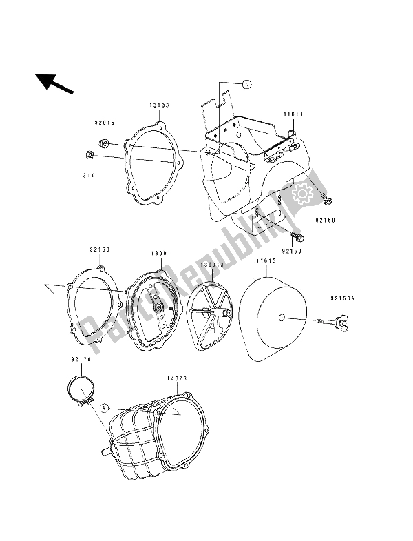 Alle onderdelen voor de Luchtfilter van de Kawasaki KX 125 1993