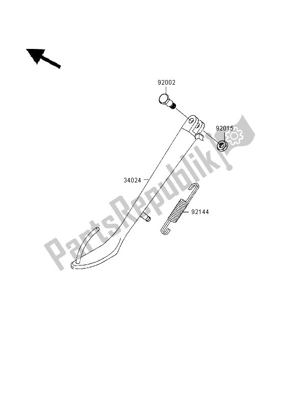 Tutte le parti per il Stand del Kawasaki EN 500 1997