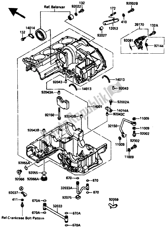 Tutte le parti per il Carter del Kawasaki ZX 10 1000 1989